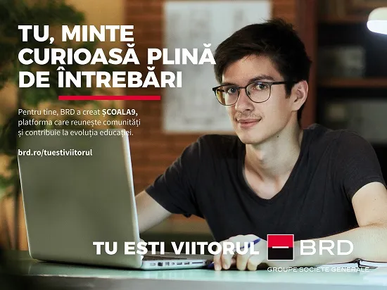 BRD lansează campania de brand „Tu ești viitorul”, aducând în prim-plan platformele Scena9, Școala9 și MINDCRAFT