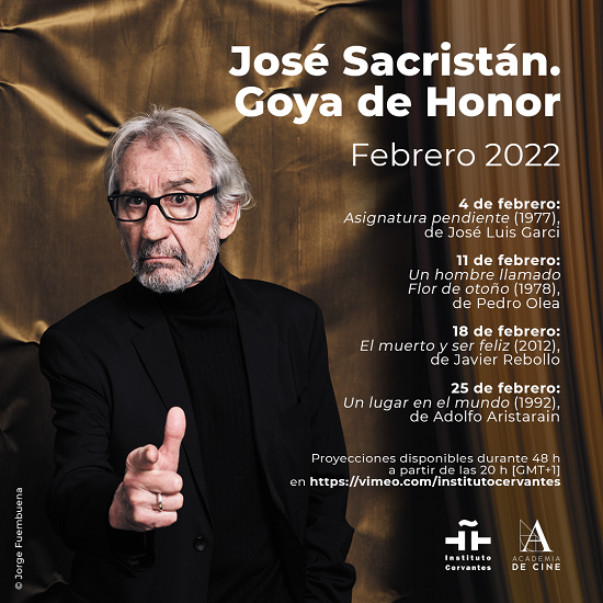 Actorul José Sacristán, laureatul Premiului Goya de Onoare 2022, în patru lungmetraje difuzate luna aceasta