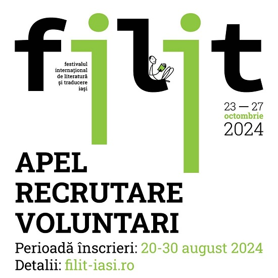 Apel recrutare voluntari pentru FILIT 2024