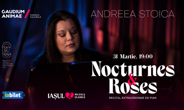 Pianista Andreea Stoica prezintă „Nocturnes & Roses”, în stagiunea camerală Gaudium Animae