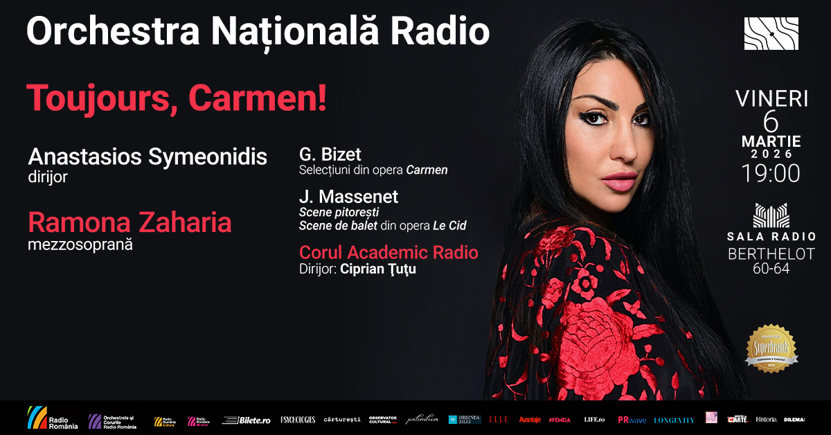 „Toujours, Carmen!” – un concert „incendiar” cu mezzosoprana Ramona Zaharia, la Sala Radio