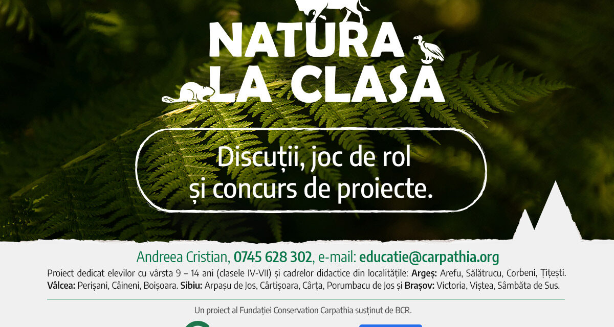 Caravana „Natura la clasă” va ajunge la peste 1.000 de elevi din jurul Munților Făgăraș