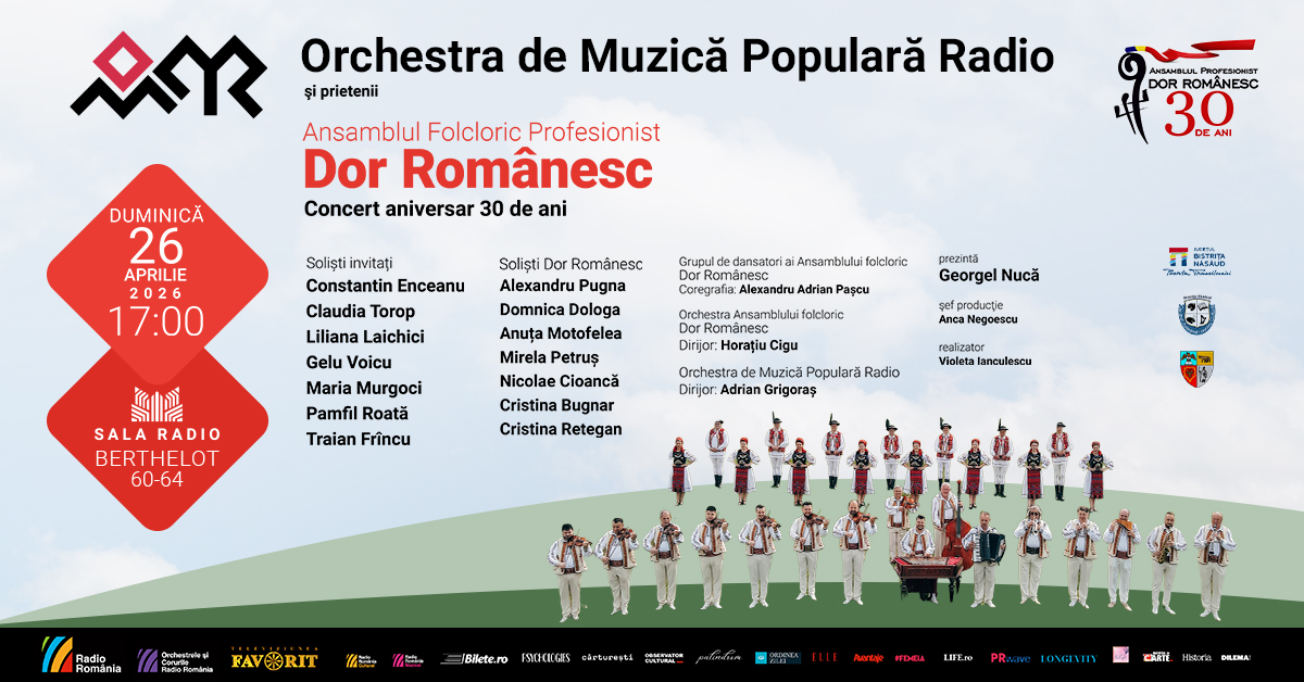 „Dor Românesc”: concert folcloric aniversar – 30 de ani de activitate artistică