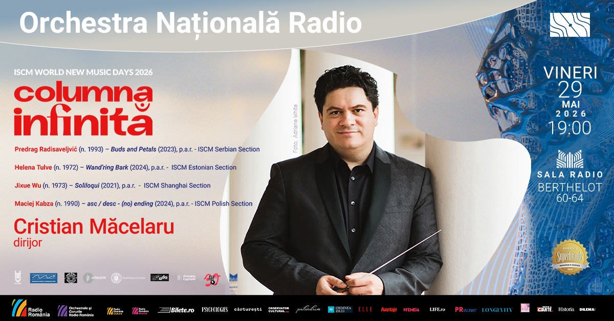 Cel mai important eveniment dedicat muzicii noi pe plan mondial: World New Music Days se va desfăşura la Bucureşti, și va include și două concerte la Sala Radio