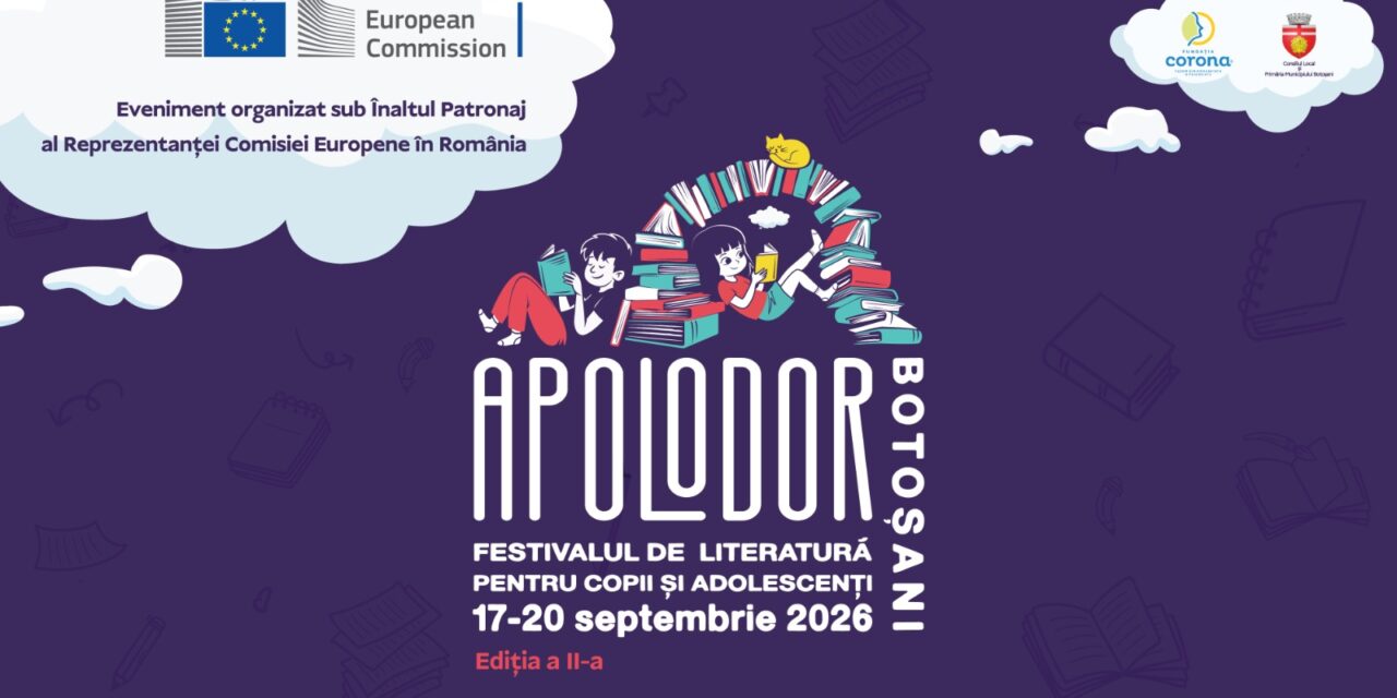 Autori din Germania, Bulgaria, Republica Moldova și România vin la a doua ediție a Festivalului APOLODOR de la Botoșani, între 17 și 20 septembrie 2026