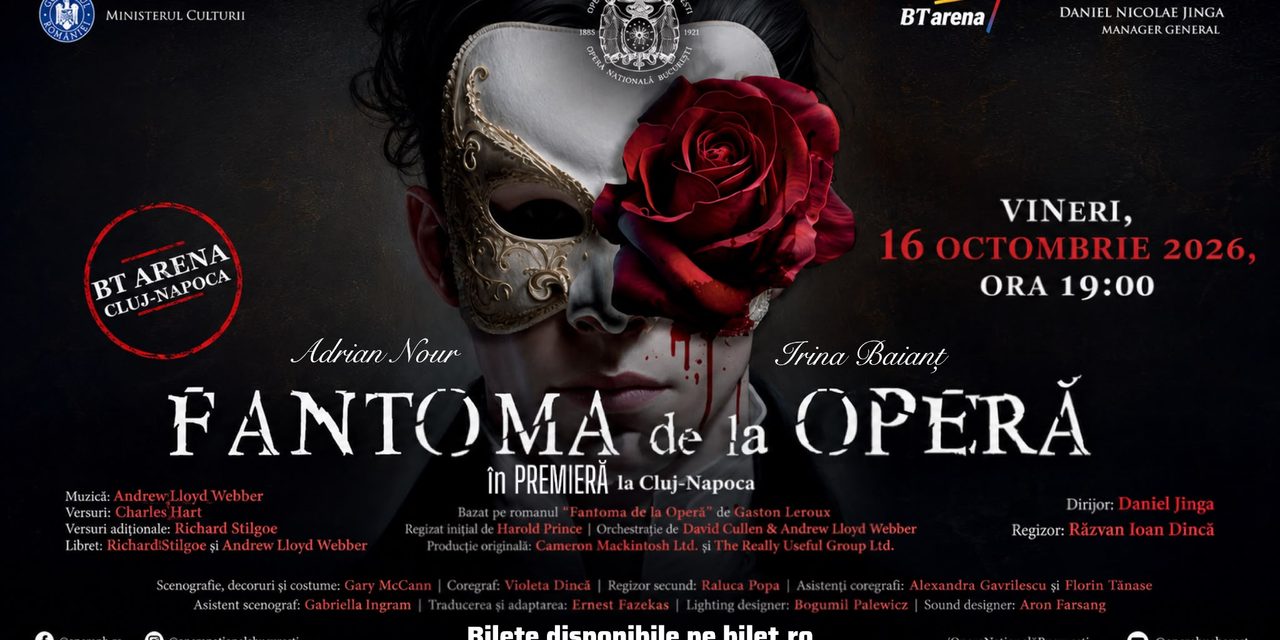 „Fantoma de la Operă”, în premieră la Cluj-Napoca, pe BT Arena