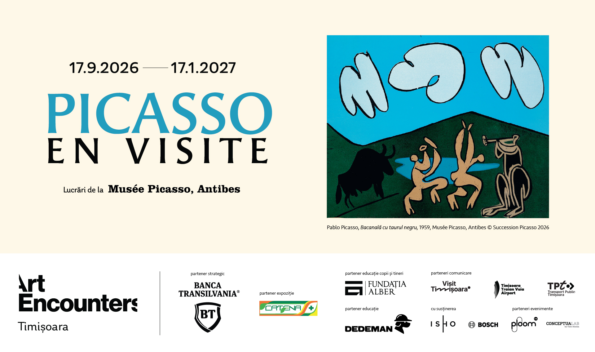 Radio România Cultural și Art Encounters oferă publicului turul audio al expoziției „Picasso en visite” de la Timișoara – pentru prima dată în România, în cinci limbi