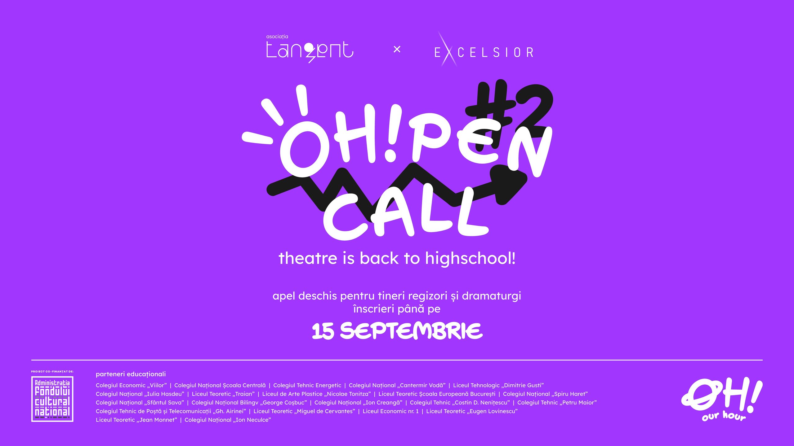 OPEN CALL OUR HOUR! #2 | Teatrul se întoarce în liceul tău!