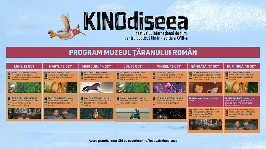 KINOdiseea #18: Programul complet pe zile și ore la Festivalul Internațional de Film pentru Publicul Tânăr