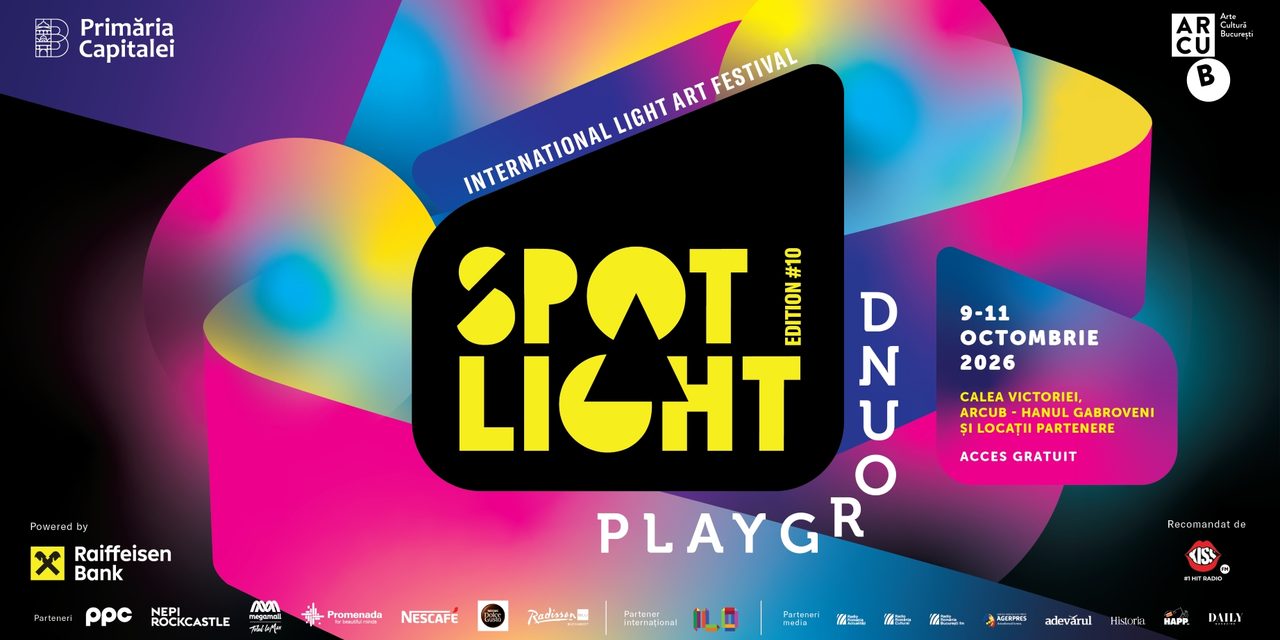 Spotlight 2026: 19 instalații, 6 clădiri emblematice transformate prin video mapping, 3 seri de artă și lumină pe Calea Victoriei