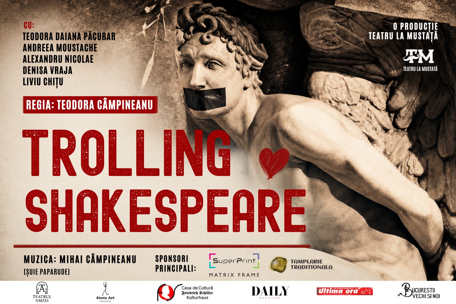 Shakespeare nu poate fi trollat: „Trolling Shakespeare” are premiera oficială la Teatrul Amzei
