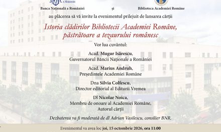 „Istoria clădirilor Bibliotecii Academiei Române, păstrătoare a tezaurului românesc” | prof. ing. Nicolae Noica