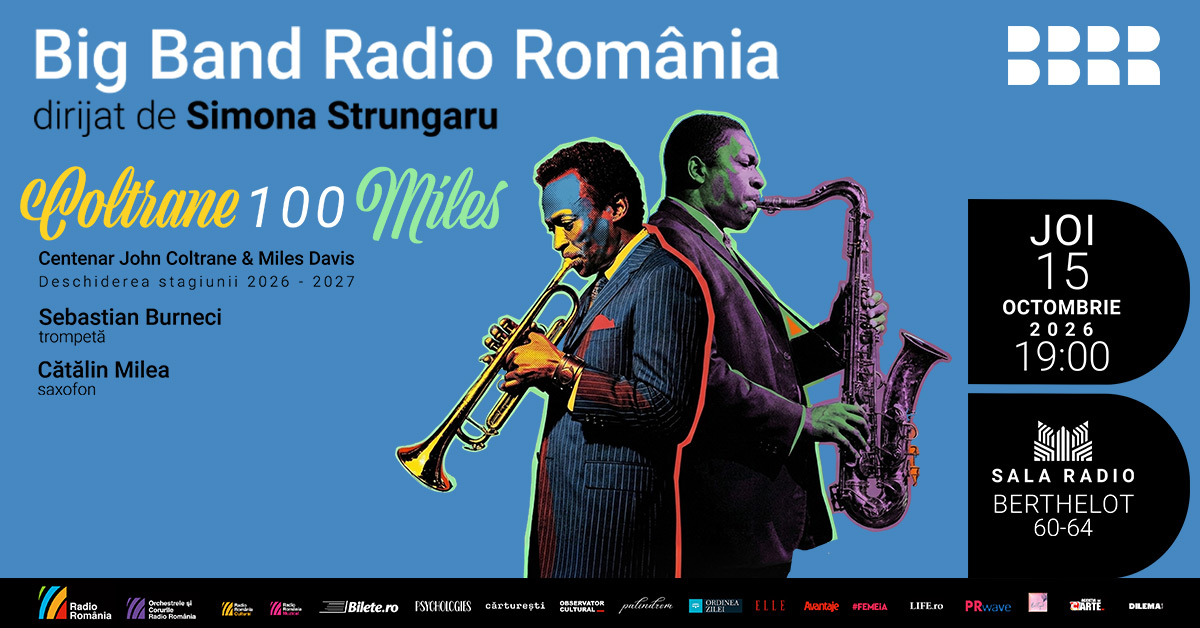 Coltrane 100 Miles: Centenar John Coltrane și Miles Davis, aniversat de Big Band-ul Radio România