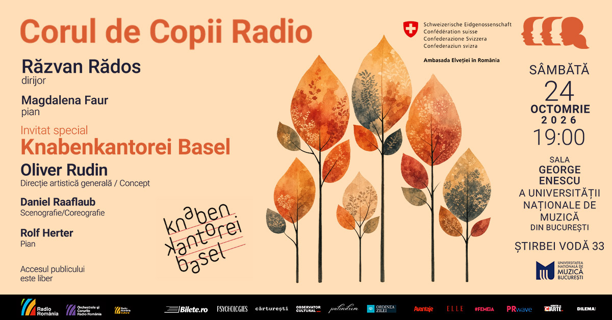 Corul de Copii Radio: două concerte extraordinare cu acces liber, cu invitați din Germania și Elveția